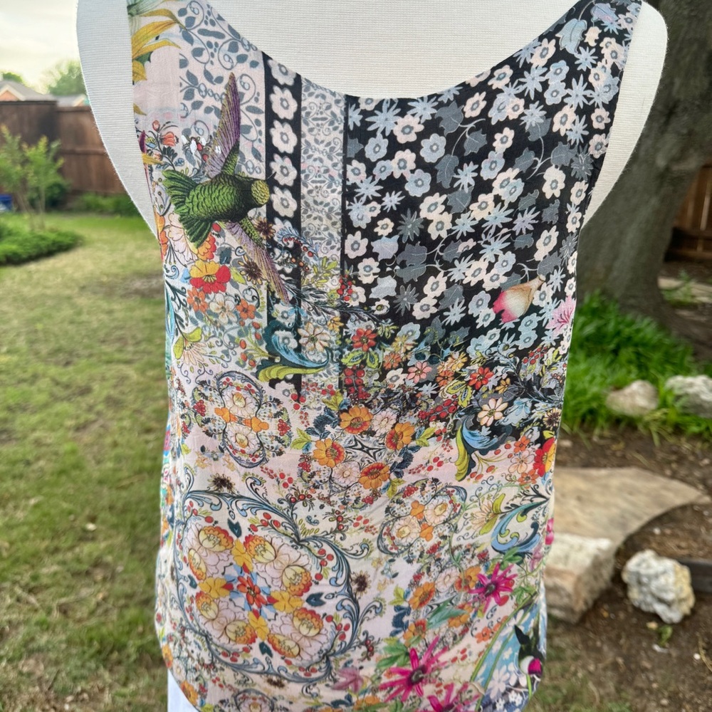 💖 Johnny Was Floral Print Reversible Tank - Picture 8 of 12